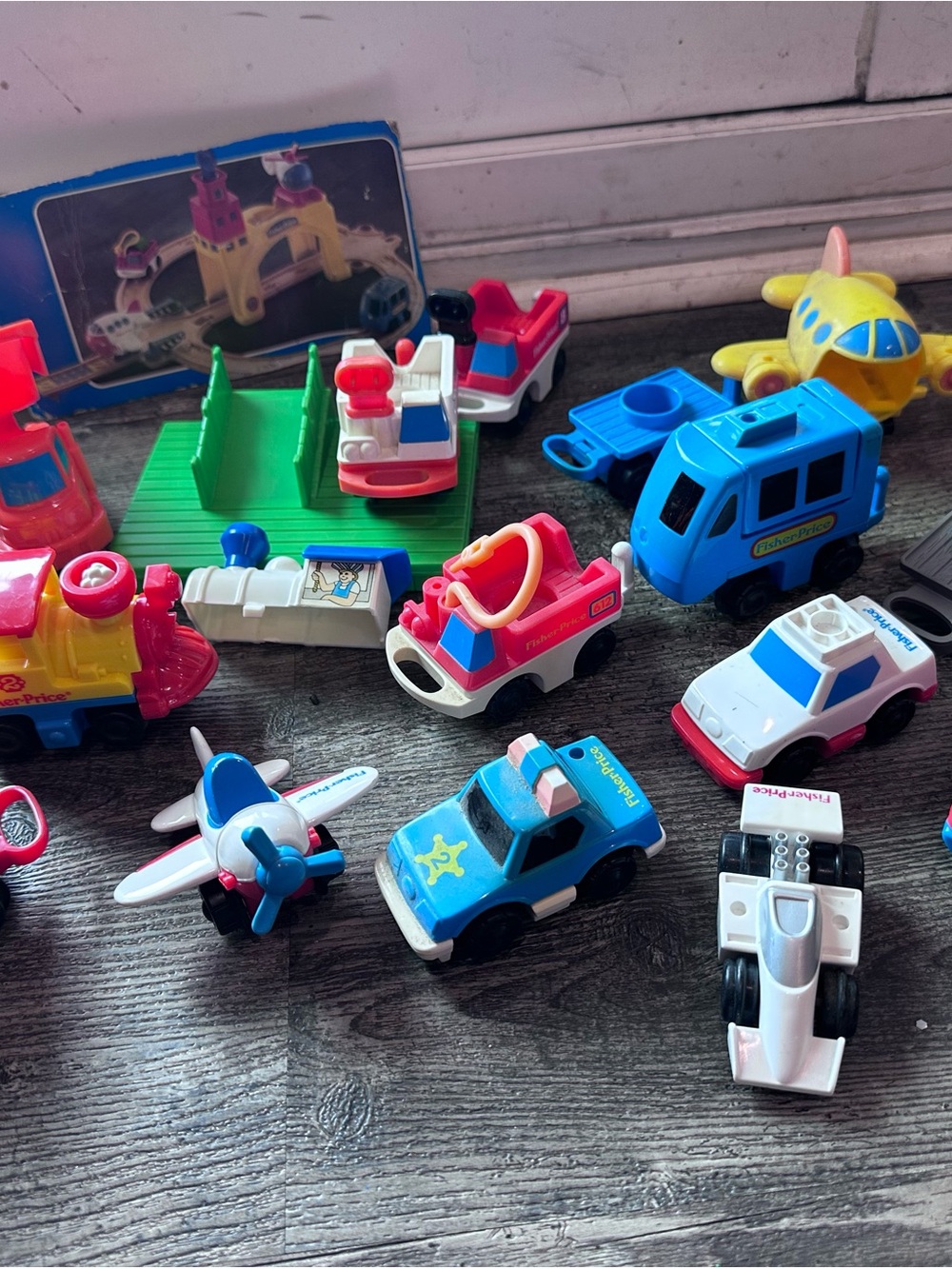 Fisher-Price Bright Blue, Red and Yellow Kids Vehicle Toy Lot